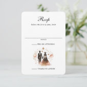 Rose Gold Celestial Wedding RSVP Karte (Stehend Vorderseite)