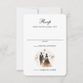 Rose Gold Celestial Wedding RSVP Karte (Vorderseite)