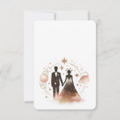 Rose Gold Celestial Wedding RSVP Karte (Rückseite)