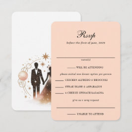 Rose Gold Celestial Wedding RSVP Karte