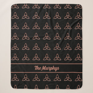 Rose Gold Celtic Trinity Knot Irish Familienname Sherpadecke