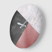Rose Gold, Chalkboard und Marmor Große Wanduhr (Winkel)