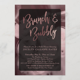Rose Gold Champagne Brunch & Bubbly Handschrift Einladung