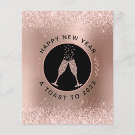 Rose Gold Champagner Toast Neujahrskarte