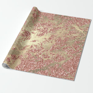 Rose Gold Champaigne Glitzer Marble Metalle Strich Geschenkpapier