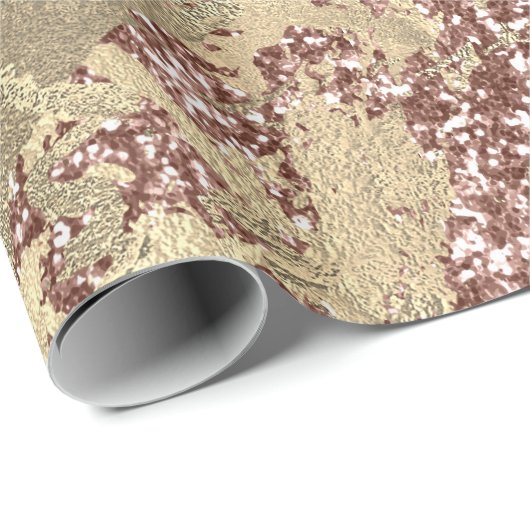 Rose Gold Champaigne Marbella Glitzer Parco Civico Geschenkpapier (Rolleneckpunkt)