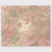Rose Gold Champaigne Marble Linen Metallic Strokes Geschenkpapier (Flach)