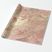 Rose Gold Champaigne Marble Linen Metallic Strokes Geschenkpapier (Ungerollt)