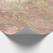 Rose Gold Champaigne Marble Linen Metallic Strokes Geschenkpapier (Ecke)