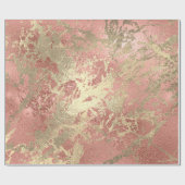 Rose Gold Champaigne Marble Shiny Metallic Strokes Geschenkpapier (Flach)