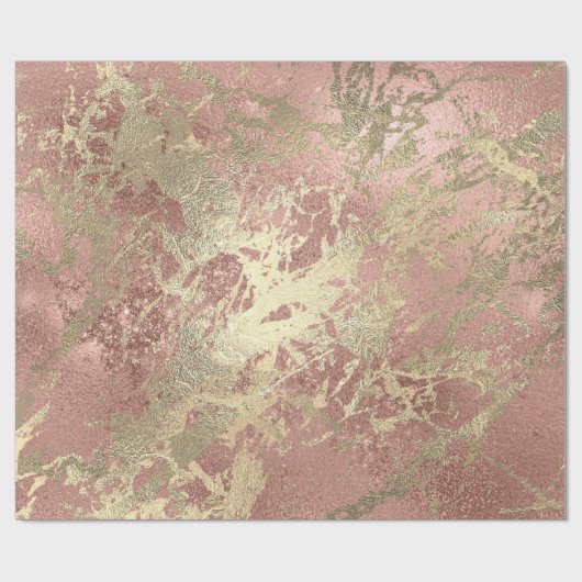 Rose Gold Champaigne Marble Shiny Metallic Strokes Geschenkpapier (Flach)