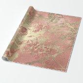 Rose Gold Champaigne Marble Shiny Metallic Strokes Geschenkpapier (Ungerollt)