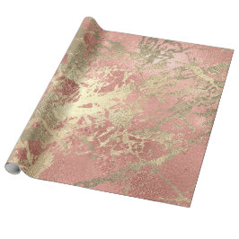 Rose Gold Champaigne Marble Shiny Metallic Strokes Geschenkpapier