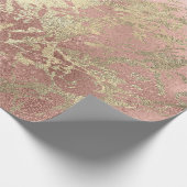 Rose Gold Champaigne Marble Shiny Metallic Strokes Geschenkpapier (Ecke)