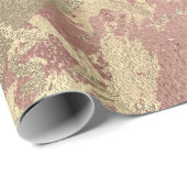 Rose Gold Champaigne Marble Shiny Metallic Strokes Geschenkpapier (Rolleneckpunkt)
