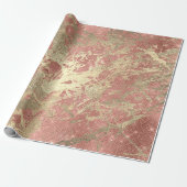Rose Gold Champaigne Marmorsequenz Metalle Strokes Geschenkpapier (Ungerollt)