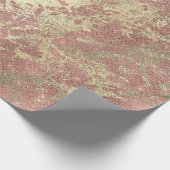 Rose Gold Champaigne Marmorsequenz Metalle Strokes Geschenkpapier (Ecke)