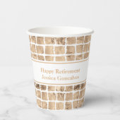 Rose Gold chaotische Quadrate geometrische Geburts Pappbecher (Rückseite)