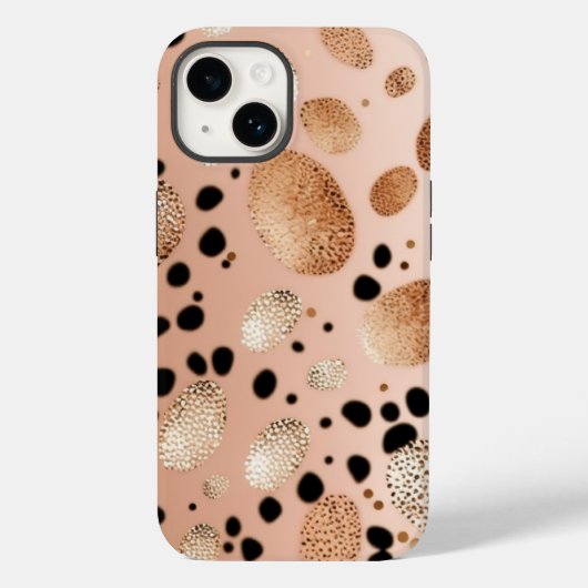 Rose Gold Cheetah Glitzer iPhone Mate Tough Case (Rückseite)
