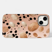 Rose Gold Cheetah Glitzer iPhone Mate Tough Case (Rückseite (Horizontal))