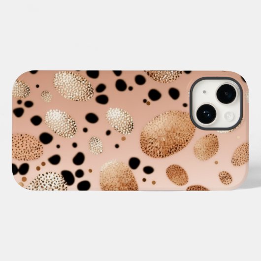 Rose Gold Cheetah Glitzer iPhone Mate Tough Case (Rückseite (Horizontal))