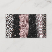 Rose Gold Cheetah Leopard Print Elegante Visitenkarte (Rückseite)