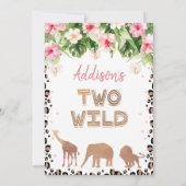 Rose Gold Cheetah Print Two Wild Second Birthday Einladung (Rückseite)