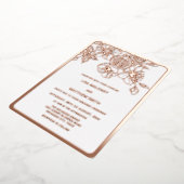 Rose Gold Cherry Blossom Chinesische Hochzeit Folieneinladung (Gedreht)