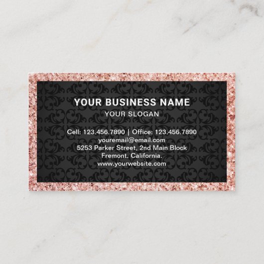 Rose Gold Cherry Cupcake Konditorei Koch Bäckerei Visitenkarte (Rückseite)