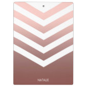Rose Gold Chevrons Klemmbrett (Rückseite)