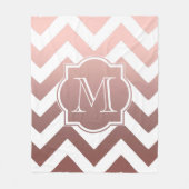 Rose Gold Chevrons Monogram Fleecedecke (Vorderseite)