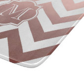 Rose Gold Chevrons Monogram Schneidebrett (Ecke)