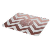 Rose Gold Chevrons Monogram Schneidebrett (Ecke)