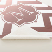 Rose Gold Chevrons Monogram Sherpadecke (3/4)