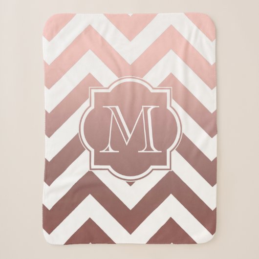 Rose Gold Chevrons Monogram Sherpadecke (Vorderseite)