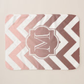 Rose Gold Chevrons Monogram Sherpadecke (Vorderseite (Horizontal))