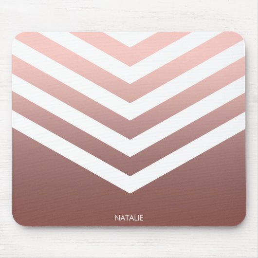 Rose Gold Chevrons Mousepad (Vorne)