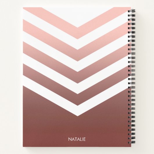 Rose Gold Chevrons Notizblock (Rückseite)