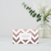 Rose Gold Chevrons Visitenkarte (Stehend Vorderseite)
