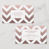 Rose Gold Chevrons Visitenkarte (Vorne/Hinten)