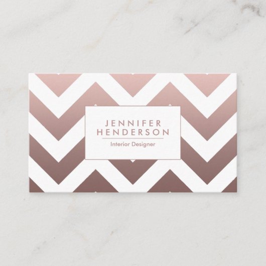 Rose Gold Chevrons Visitenkarte (Vorderseite)
