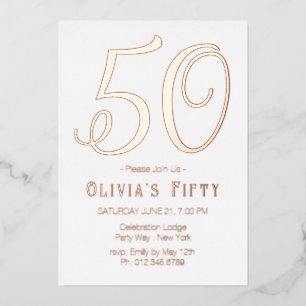 Rose Gold Chic 50. Geburtstagsparty Einladung