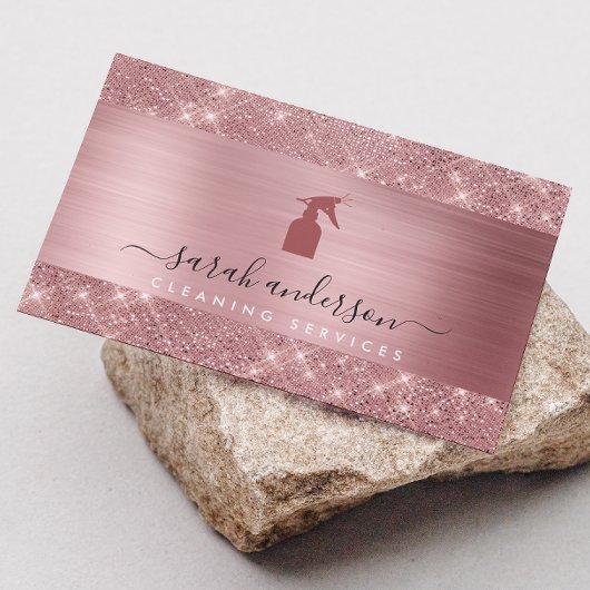 Rose Gold Chic Cleaning Services Visitenkarte