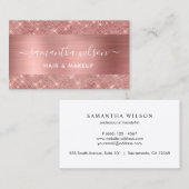 Rose Gold Chic Friseurkarte Visitenkarte (Vorne/Hinten)