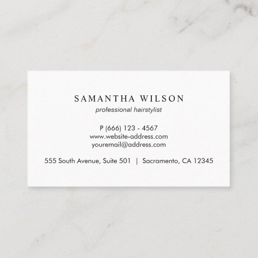 Rose Gold Chic Friseurkarte Visitenkarte (Rückseite)