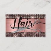 Rose Gold Chic Friseurkarte Visitenkarte (Vorderseite)