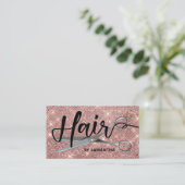Rose Gold Chic Friseursalon Visitenkarte (Stehend Vorderseite)