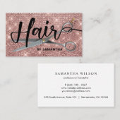 Rose Gold Chic Friseursalon Visitenkarte (Vorne/Hinten)