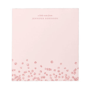 Rose Gold Chic Glam Faux Glitter Konfetti Rouge Notizblock
