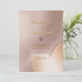 Rose Gold Chic Hochzeitseinladung Einladung (Stehend Vorderseite)